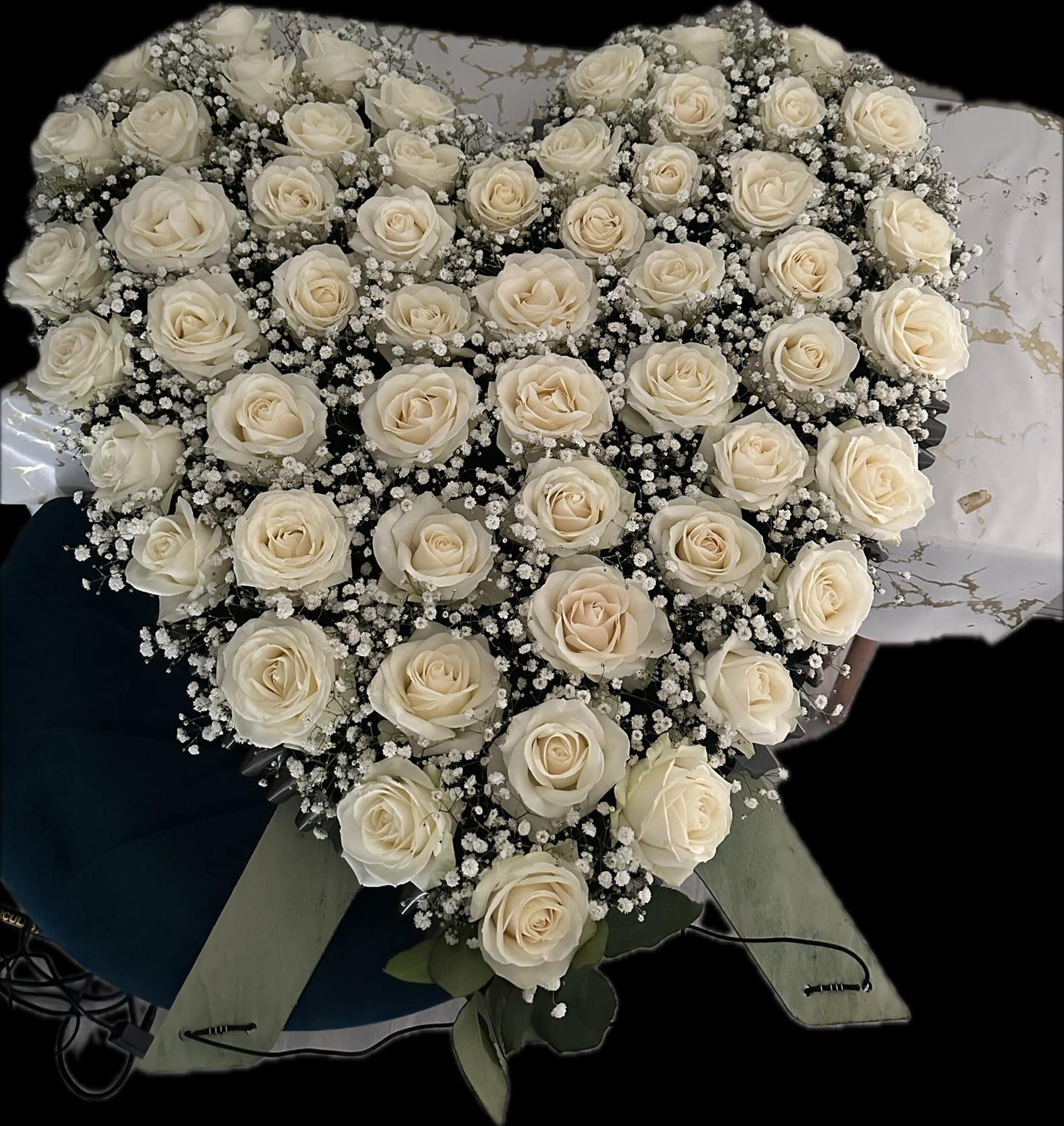 3FT Open White Heart