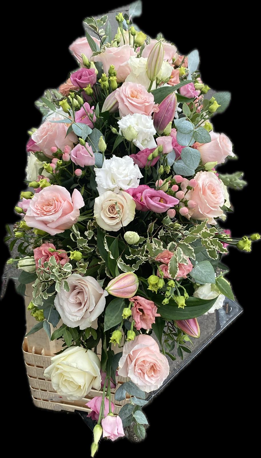 Pink Sunset Coffin Spray
