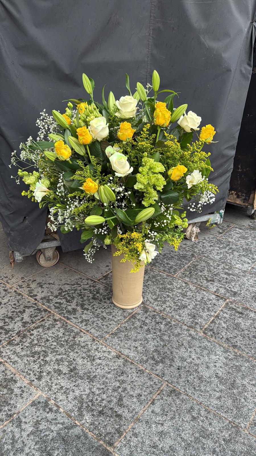 Yellow Rose Vase Arrangement