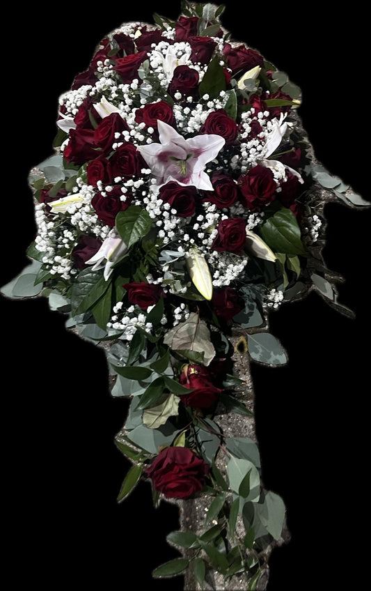 Rose Lily Coffin Spray