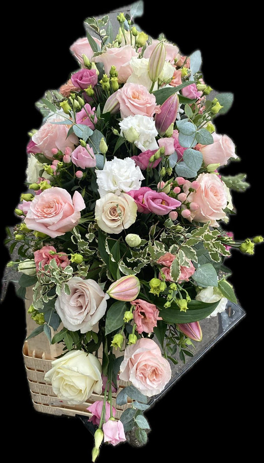 Pink Sunset Coffin Spray