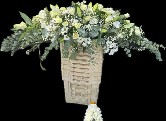 White and green Coffin spray