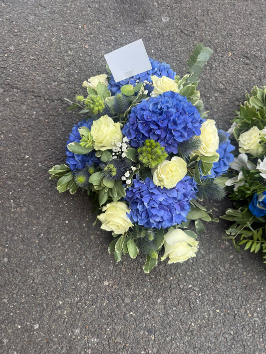Blue And White Coffin Spray