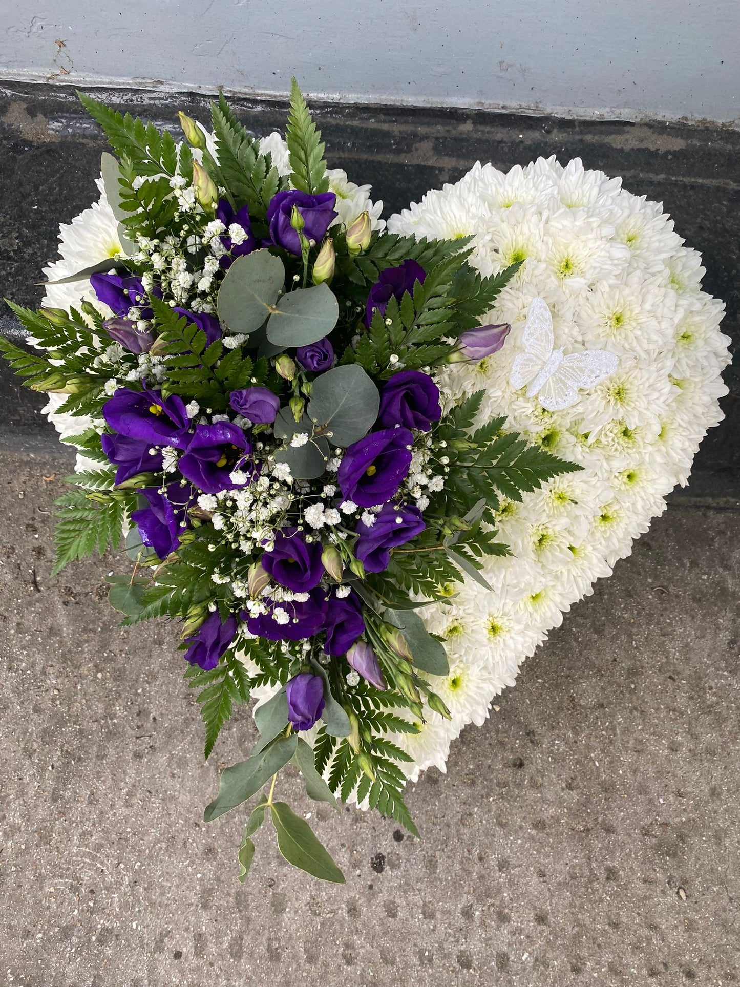 Solid Purple Heart With Corsage