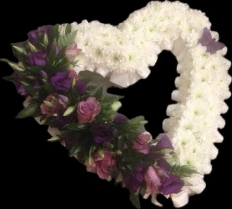 White And Purple Open Heart
